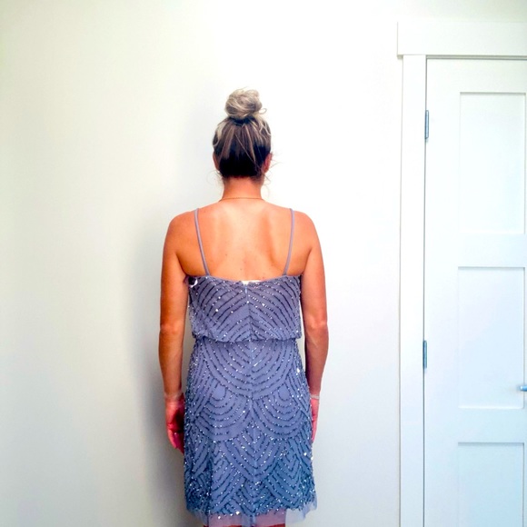 Adrianna papell beaded v neck dress size 6 - Picture 3 of 11